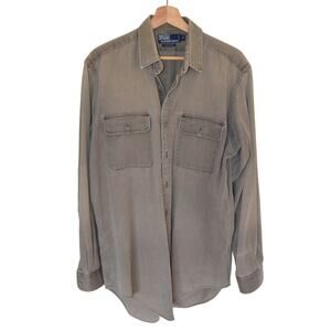 Vintage Ralph Lauren Mens Utility Shirt Olive